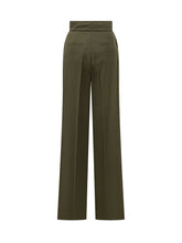 Max Mara Pantaloni Verde Oliva a Vita Alta - Abbigliamento Donna | Lidia Shopping