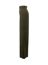 Max Mara Pantaloni Verde Oliva a Vita Alta - Abbigliamento Donna | Lidia Shopping