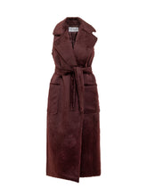 Max Mara Long Bordeaux Wool Vest with Belt - Collezione Happy Birthday | Lidia Shopping