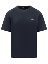 A.P.C. T-Shirt Blu con Logo Ricamato - Abbigliamento Uomo | Lidia Shopping