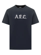 A.P.C. T-Shirt Blu con Logo Creativo Stampato - Abbigliamento Uomo | Lidia Shopping