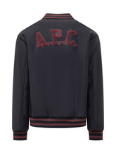 Bomber in Lana Blu con Dettagli a Righe APC - Abbigliamento Uomo | Lidia Shopping