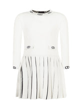 Twinset White Dress with Pleated Skirt and Logo Details - Collezione Happy Birthday | Lidia Shopping