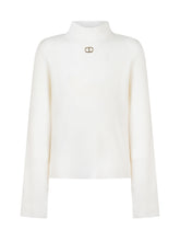Twinset Kids Maglione Dolcevita in Maglia a Coste Bianco - Abbigliamento Bambini | Lidia Shopping
