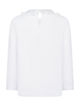 Monnalisa White Shirt with Embroidered Collar - Collezione Happy Birthday | Lidia Shopping