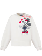 Monnalisa White Sweatshirt with Minnie Print - Collezione Happy Birthday | Lidia Shopping