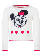Monnalisa White Sweater with Minnie and Hearts - Collezione Happy Birthday | Lidia Shopping