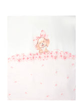 Monnalisa Cotton Blanket with Puppy and Pink Roses - Collezione Happy Birthday | Lidia Shopping