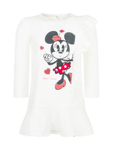 Monnalisa White Dress with Minnie and Ruffles - Collezione Happy Birthday | Lidia Shopping