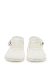 Monnalisa White Velvet Baby Shoes with Jewel Button - Collezione Happy Birthday | Lidia Shopping