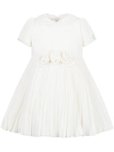 Monnalisa White Dress with Waist Roses - Collezione Happy Birthday | Lidia Shopping
