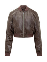 Rotate Bomber in Pelle Intrecciata Marrone - Abbigliamento Donna | Lidia Shopping