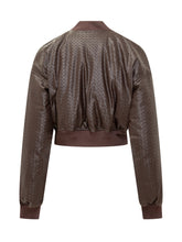 Rotate Bomber in Pelle Intrecciata Marrone - Abbigliamento Donna | Lidia Shopping