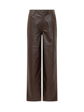 Rotate Pantaloni Marroni in Ecopelle Intrecciata - Abbigliamento Donna | Lidia Shopping