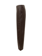 Rotate Pantaloni Marroni in Ecopelle Intrecciata - Abbigliamento Donna | Lidia Shopping