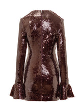 Rotate Sequin Mini Dress with Flared Sleeves - Cherry Selection | Lidia Shopping