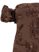 Rotate Brown Maxi Dress with 3D Floral Details - Collezione Happy Birthday | Lidia Shopping