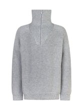 Emporio Armani Grey Sweater for Boys with Half Zip - Collezione Happy Birthday | Lidia Shopping