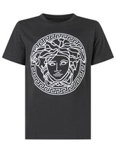Versace Kids Black T-Shirt with Maxi Medusa Logo - Collezione Happy Birthday | Lidia Shopping