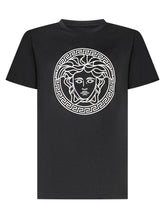 Versace Kids Black T-Shirt with White Maxi Medusa Logo - Collezione Happy Birthday | Lidia Shopping