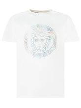 Versace Kids White T-Shirt with Holographic Maxi Medusa Logo - Collezione Happy Birthday | Lidia Shopping