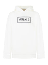 Versace Kids White Hoodie with Printed Logo - Collezione Happy Birthday | Lidia Shopping
