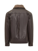 Dfour Brown Leather Jacket with Shearling Collar - Collezione Happy Birthday | Lidia Shopping