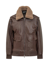 Giocasta Giacca Aviator in Pelle Marrone - Abbigliamento Donna | Lidia Shopping