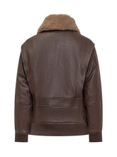 Giocasta Giacca Aviator in Pelle Marrone - Abbigliamento Donna | Lidia Shopping