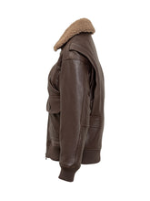 Giocasta Giacca Aviator in Pelle Marrone - Abbigliamento Donna | Lidia Shopping