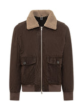 DFOUR - Dfour Suede Shearling Jacket with Contrast Collar - Brown | Lidia Shopping | Official Website
