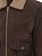 DFOUR - Dfour Suede Shearling Jacket with Contrast Collar - Brown | Lidia Shopping | Official Website
