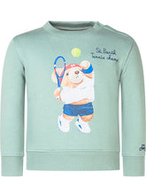 MC2 Saint Barth Kids Green Sweatshirt with Tennis Bear - Collezione Happy Birthday | Lidia Shopping