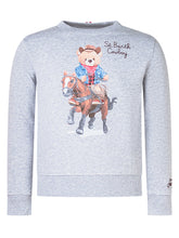 MC2 Saint Barth Kids Grey Sweatshirt with Cowboy Bear - Collezione Happy Birthday | Lidia Shopping