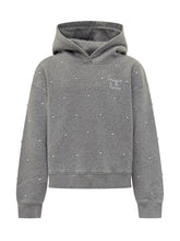 Felpa Grigia con Cappuccio e Perline MC2 Saint Barth - Abbigliamento Bambini | Lidia Shopping