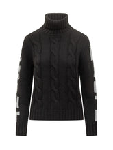 MC2 Saint Barth Black Wool Turtleneck with Cable Knit - Collezione Happy Birthday | Lidia Shopping