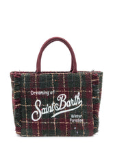 Bordeaux and Green Check Bag Saint Barth - Mc2 Saint Barth | Lidia Shopping