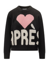 MC2 Saint Barth Black Sweater with Pink Heart - Collezione Happy Birthday | Lidia Shopping