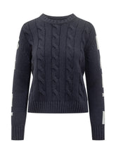 MC2 Saint Barth Blue Cable Knit Sweater with Logo - Collezione Happy Birthday | Lidia Shopping