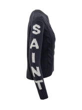 MC2 Saint Barth Blue Cable Knit Sweater with Logo - Collezione Happy Birthday | Lidia Shopping