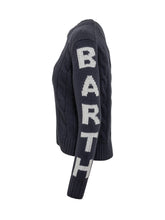 MC2 Saint Barth Blue Cable Knit Sweater with Logo - Collezione Happy Birthday | Lidia Shopping