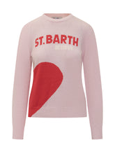 St. Barth Pink Sweater with Heart and In Love Logo - Collezione Happy Birthday | Lidia Shopping