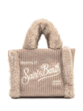 Beige Knit Bag with Faux Fur Saint Barth - Mc2 Saint Barth | Lidia Shopping