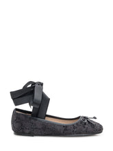 Twin-Set Black Ballet Flats with Crystals and Ribbon - Collezione Happy Birthday | Lidia Shopping