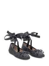 Twin-Set Black Ballet Flats with Crystals and Ribbon - Collezione Happy Birthday | Lidia Shopping