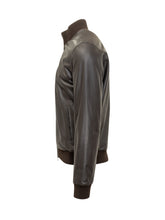 Renzo Cenci Leather Bomber Jacket with Ribbed Details - Collezione Happy Birthday | Lidia Shopping