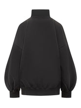 MSGM Felpa Nera con Zip e Logo Rosso - Abbigliamento Donna | Lidia Shopping
