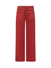 Jeans Wide-Leg Rosso MSGM - Abbigliamento Donna | Lidia Shopping