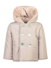 L Orso Bruno Beige Hooded Coat with Buttons - Collezione Happy Birthday | Lidia Shopping