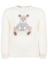 L Orso Bruno Ivory Sweater with Teddy Bear - Collezione Happy Birthday | Lidia Shopping
